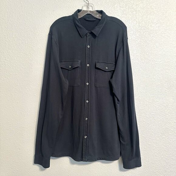 Vuori Shirt Mens Large Boulevard Button Down Collared Jacket Shacket Blue V281 - Picture 1 of 10